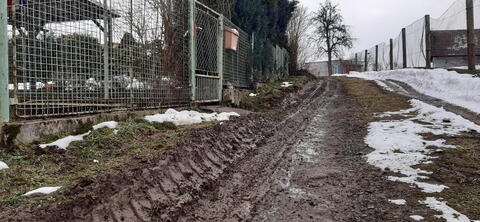 Hrdoňovice 25.1.2021 - poškozená komunikace 1096-8, foto p. Bohuňovský, 1