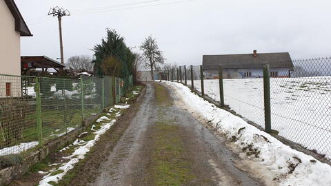 Hrdoňovice 23.1.2021 - poškozená komunikace p. č. 1096-8, 1
