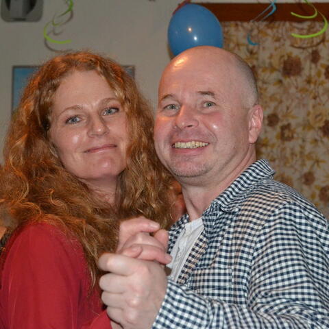 Se sestrou Andrejkou na oslavě svých 50. let
